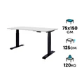 โต๊ะปรับระดับ Ergotrend Sit 2 Stand GEN3 (Premium dual motor) 75x150 Adjustable Desk White Top + Black Frame