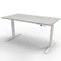 โต๊ะปรับระดับ Ergotrend Sit 2 Stand GEN4 (Premium dual motor) 70x120 Adjustable Desk Classic Teak Top + White Frame