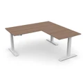 โต๊ะปรับระดับ Ergotrend Sit 2 Stand GEN4 L-Shape 75x180 Adjustable Desk Shimo Ash Top + White Frame