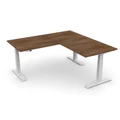 โต๊ะปรับระดับ Ergotrend Sit 2 Stand GEN4 L-Shape 75x180 Adjustable Desk Vintage Oak Top + White Frame