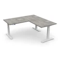 โต๊ะปรับระดับ Ergotrend Sit 2 Stand GEN4 L-Shape 75x180 Adjustable Desk Granite Top + White Frame