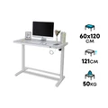 โต๊ะปรับระดับ DF Prochair ET118 60x120 Adjustable Desk Mirror White Top + White Frame