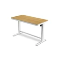 โต๊ะปรับระดับ DF Prochair ET118 60x120 Adjustable Desk Wood Grain Melamine Top + White Frame