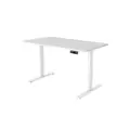 โต๊ะปรับระดับ Ergomate Maidesite Dual Motor 3 Stage 60x120 Adjustable Desk White Top + White Frame