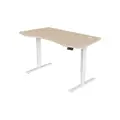 โต๊ะปรับระดับ Ergomate Maidesite Curved Dual Motor 3 Stage 70x140 Adjustable Desk Oak Top + White Frame