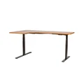 โต๊ะปรับระดับ Bewell Ergonomic L-Shaped 60x180 Adjustable Desk Walnut Top + Black Frame