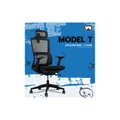 เก้าอี้สุขภาพ Work Station Office Model T Ergonomic Chair Black Fabric Seat