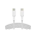 สายชาร์จ Belkin BOOST CHARGE Braided Sync and Charge USB C to USB C Charging Cable 1m White