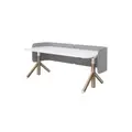 โต๊ะปรับระดับ Steelcase FLEX 60x120 Adjustable Desk Top White + Brown Frame