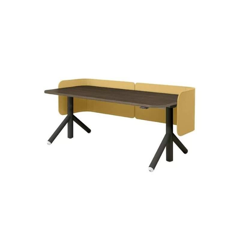 โต๊ะปรับระดับ Steelcase FLEX 70x160 Adjustable Desk Top Walnut + Black Frame