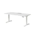 โต๊ะปรับระดับ Modernform Limber with plug cover 70x120 Adjustable Desk White Top + White Frame