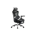 เก้าอี้สุขภาพ Work Station Office Model E Ergonomic Chair Black With Footrest