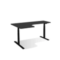 โต๊ะปรับระดับ Bewell Ergonomic L-Shaped 60x160 Adjustable Desk Wooden Black Top + Black Frame