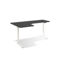 โต๊ะปรับระดับ Bewell Ergonomic L-Shaped 60x160 Adjustable Desk Wooden Black Top + White Frame [ส่งของภายใน 3-7 วันทำการ]