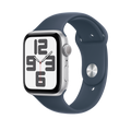 Apple Watch SE รุ่น GPS | ตัวเรือนอะลูมิเนียม สีเงิน 40 มม. | สายแบบ Sport Band สีน้ำเงินสตอร์มบลู ขนาด S/M