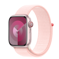 Apple Watch Series 9 รุ่น GPS + Cellular | ตัวเรือนอะลูมิเนียม สีชมพู 41 มม. | สายแบบ Sport Loop สีชมพูสว่าง