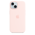 Apple เคสซิลิโคนสำหรับ iPhone 15 พร้อม MagSafe - สีชมพูสว่าง