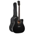 Alpha 41'' Inch Electric Acoustic Guitar Wooden Classical Full Size EQ Bass Black