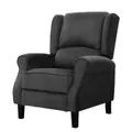 Artiss Recliner Chair Adjustable Sofa Lounge Soft Suede Armchair Couch Black