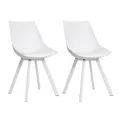Artiss Set of 2 Lylette Dining Chairs Cafe Chairs PU Leather Padded Seat White