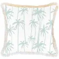Cushion Cover-Coastal Fringe-Tall-Palms-Mint-60cm x 60cm