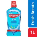 Colgate Plax Antibacterial Mouthwash 1L, Alcohol Free, Peppermint, Bad Breath Control