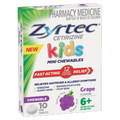 Zyrtec Kids Chewable Grape 10 Tablets
