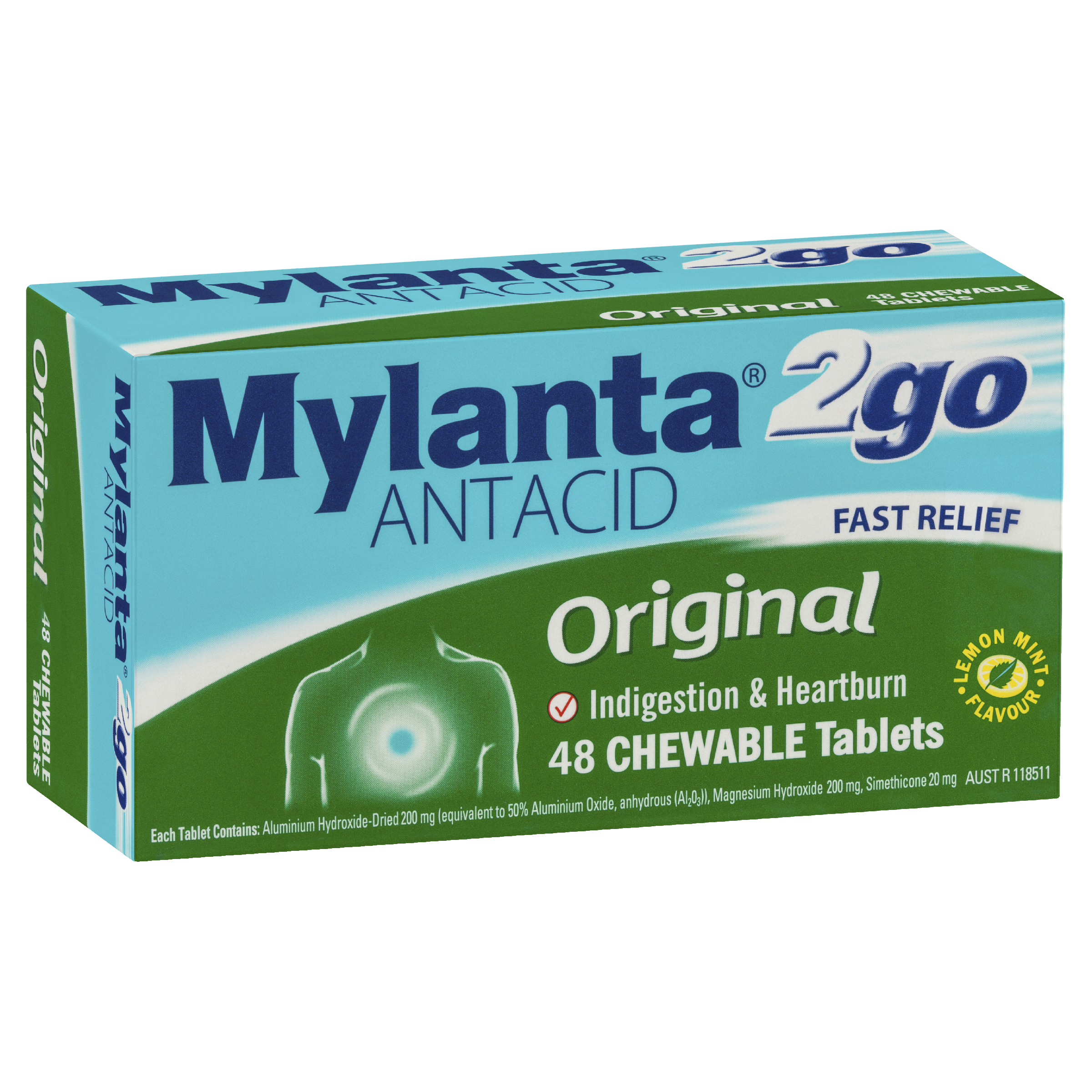 Mylanta 2Go Original Chewable Tablets 48 Pack