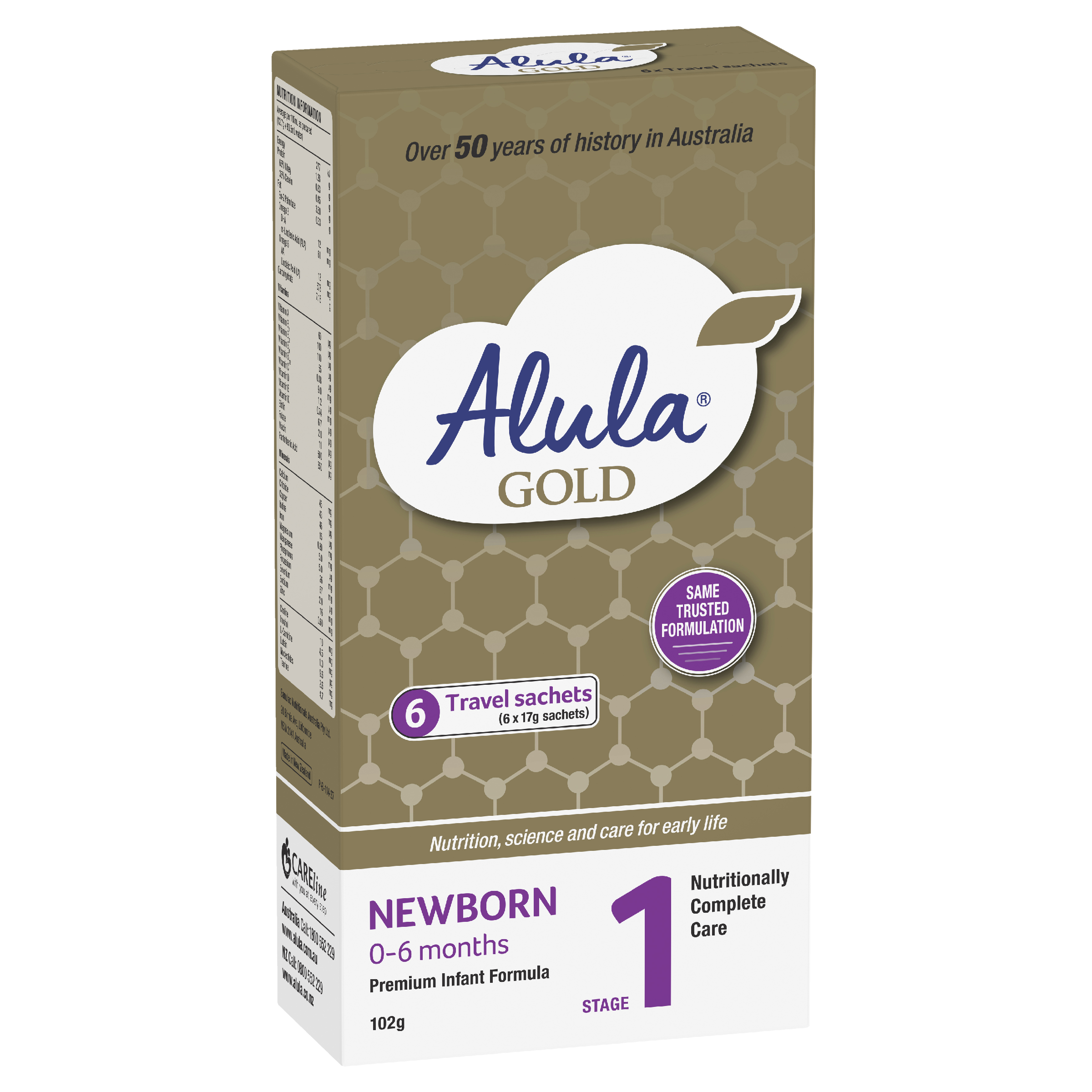 Alula Gold Newborn Infant Formula 6 x17g Sachets