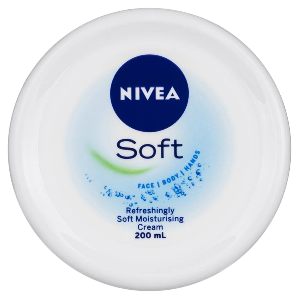NIVEA Soft Moisturiser Cream Face Body Hands - 200ml