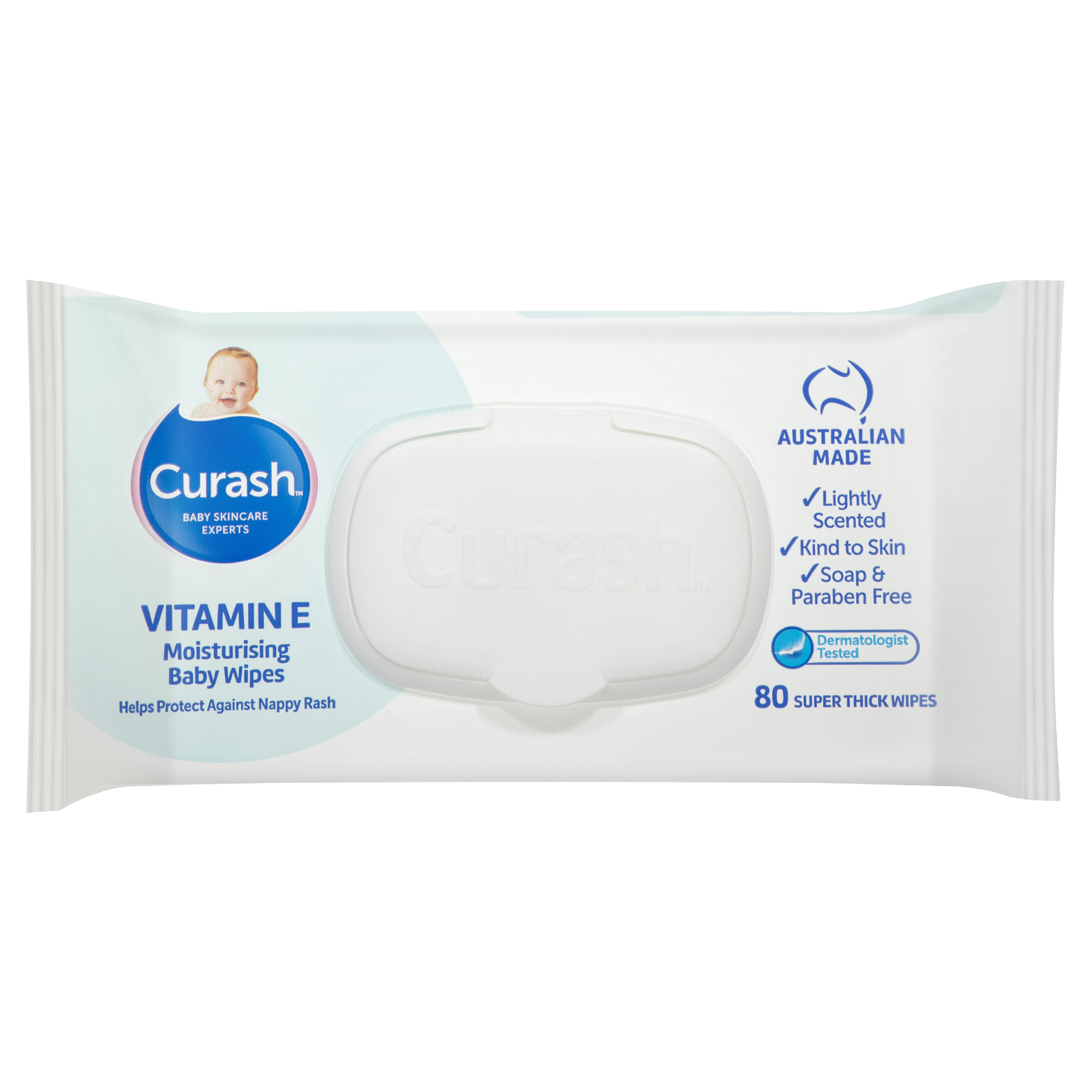 Curash Vitamin E Baby Wipes 80 Pack
