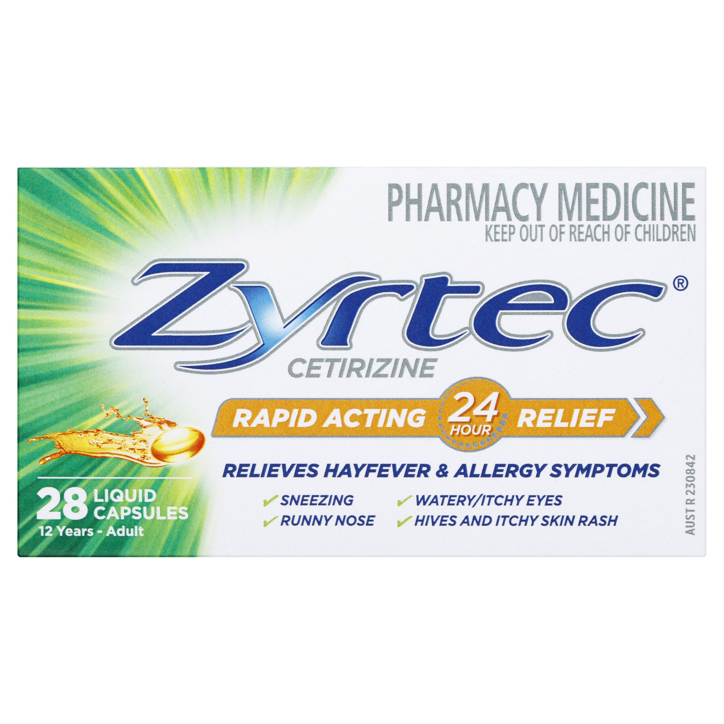 Zyrtec Rapid Acting Liquid Capsules 28 Pack