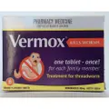 Vermox Tablets 6 for Threadworms Treatment Mebendazole 100mg