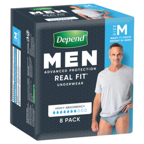 Depend Real Fit For Men's Underwear Medium 8 Pants