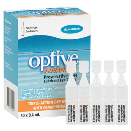 Optive Advanced Preservative-Free Lubricant Eye Drops 30 x 0.4mL