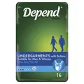 Depend Undergarments with Buttons, Unisex,