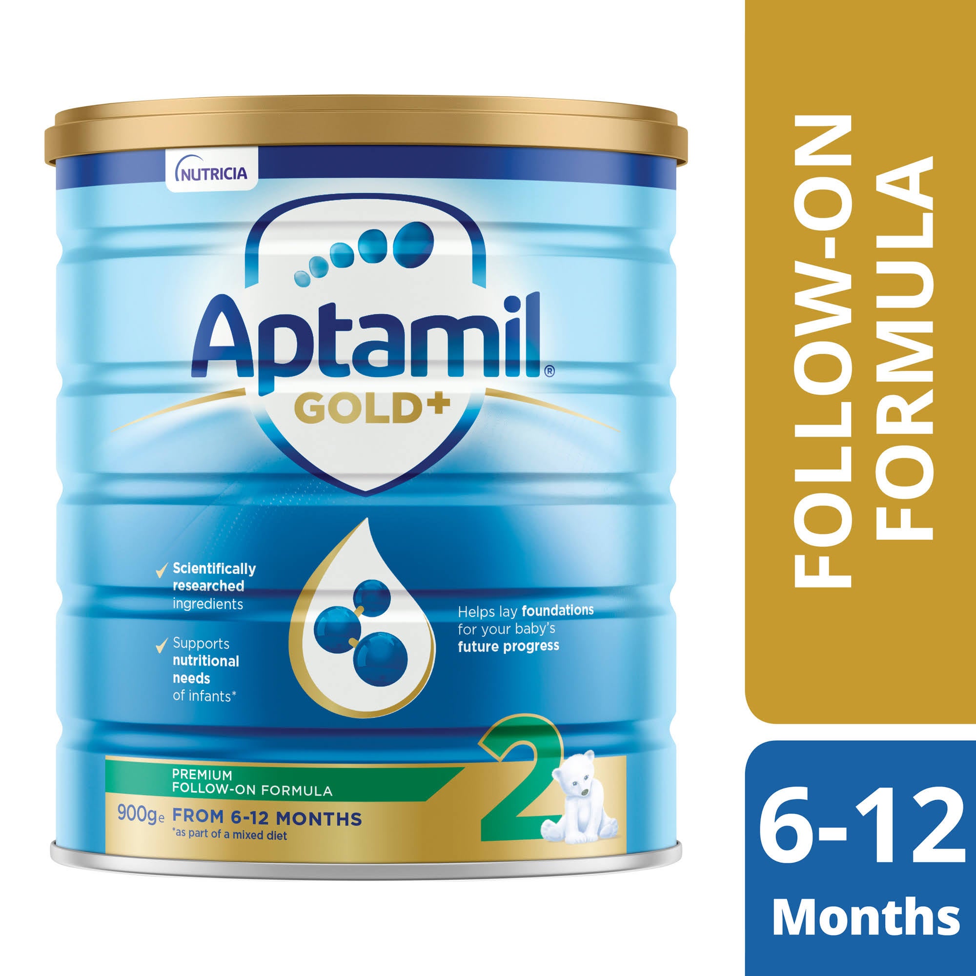 Aptamil Gold+ 2 Baby Follow-On Formula From 6-12 Months 900g