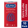 Durex Fetherlite Ultra Extra Lube Condoms 10pk