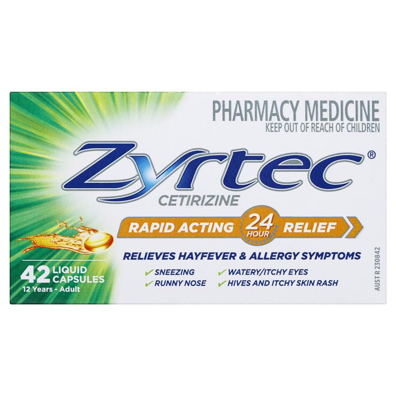 Zyrtec Rapid Acting Liquid Capsules 42 Pack