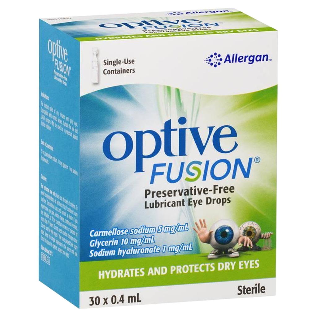 Optive Fusion Eye Drops – 30 x 0.4mL for Dry Eye Relief