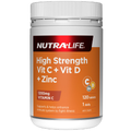 Nutra-Life High Strength Vitamin C + D + Zinc 120 Tablets