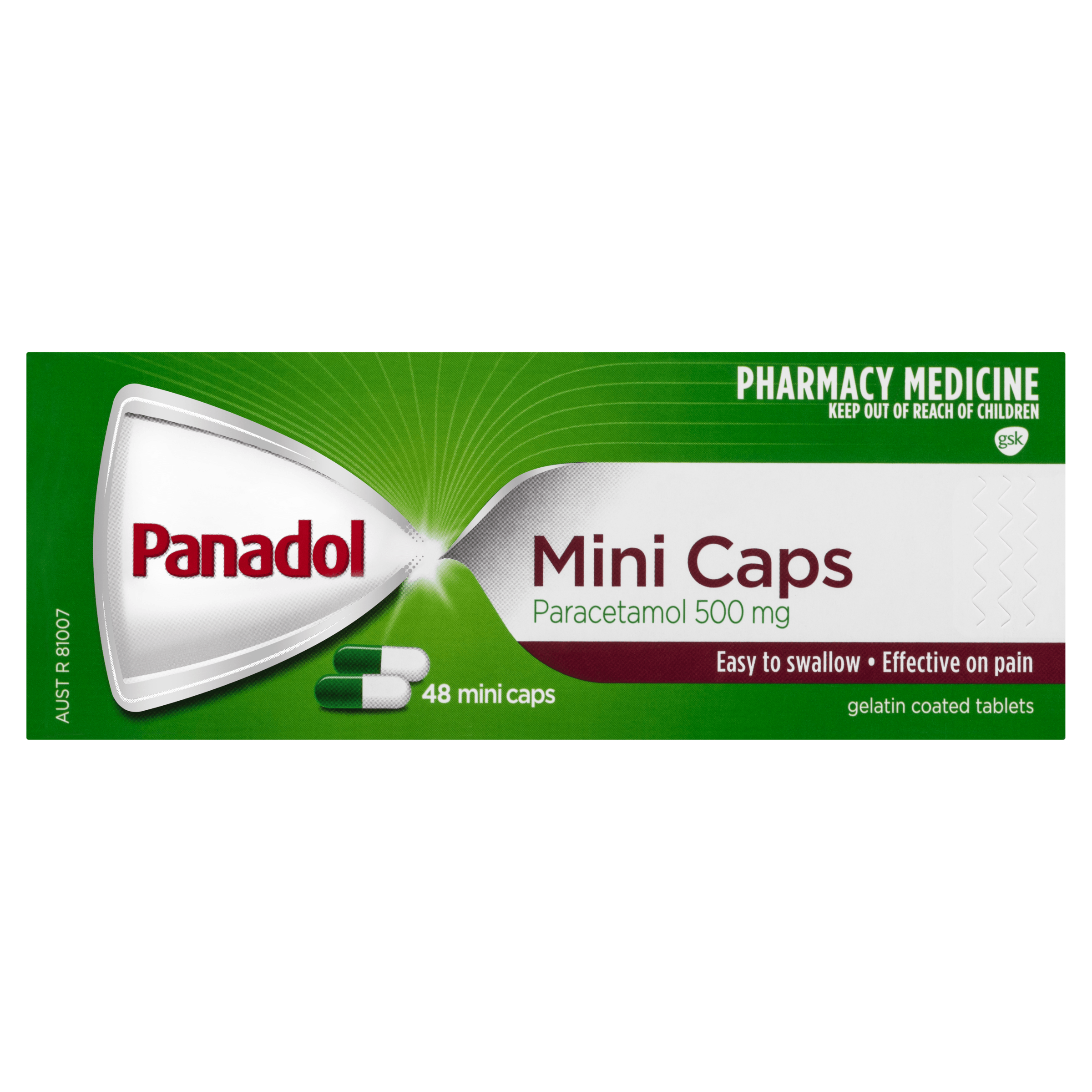 Panadol Pain Relief Mini Caps – 48 Caps