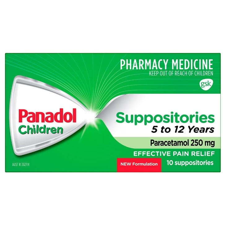 Panadol Children 250mg Suppositories 10 Pack