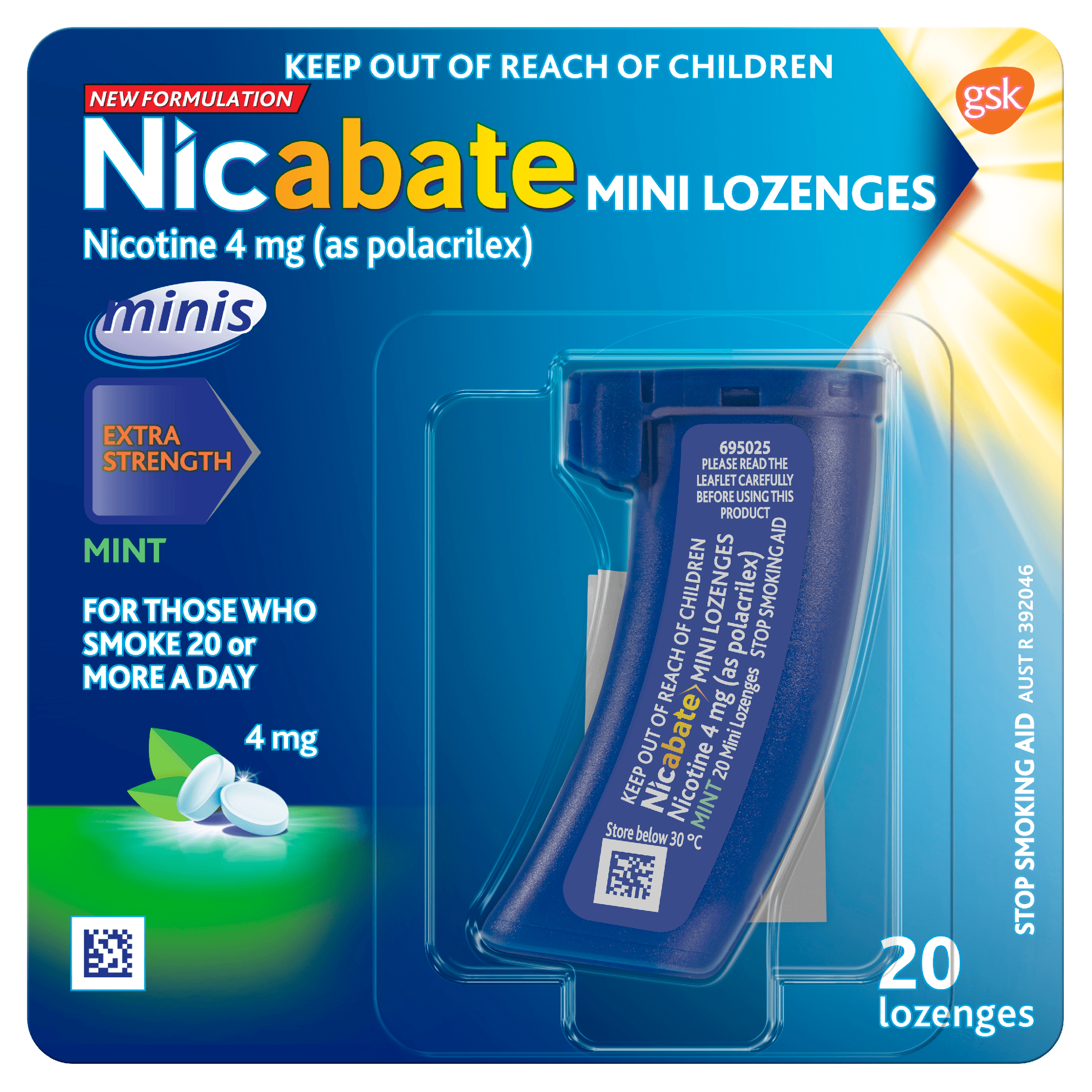 Nicabate Minis 4mg - 20 Lozenges