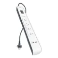 Belkin 4 Outlet with 2M Cord with 2 USB Ports (2.4A)
