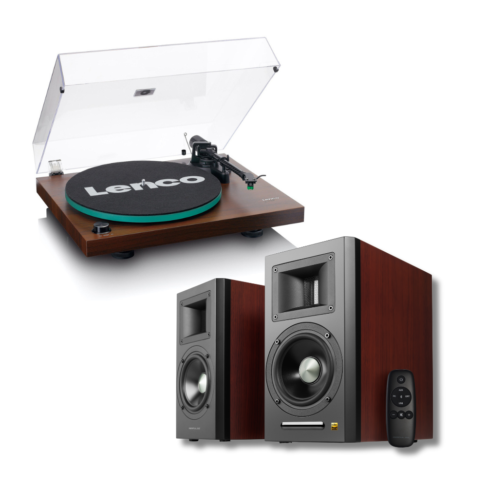 Lenco LBT-225WA Turntable and Airpulse 100HD Active Speakers Package
