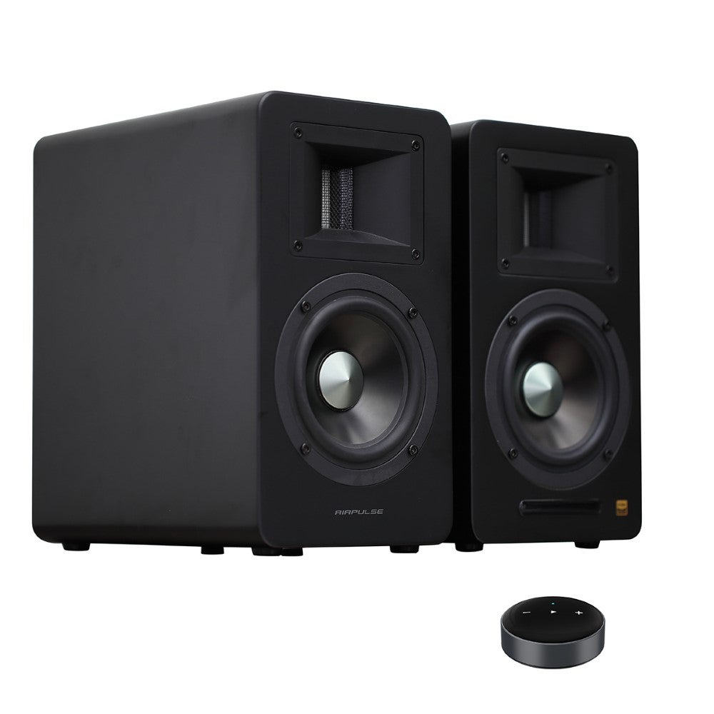 Airpulse A100 Matte Black Active Speakers and WiiM Mini Bundle