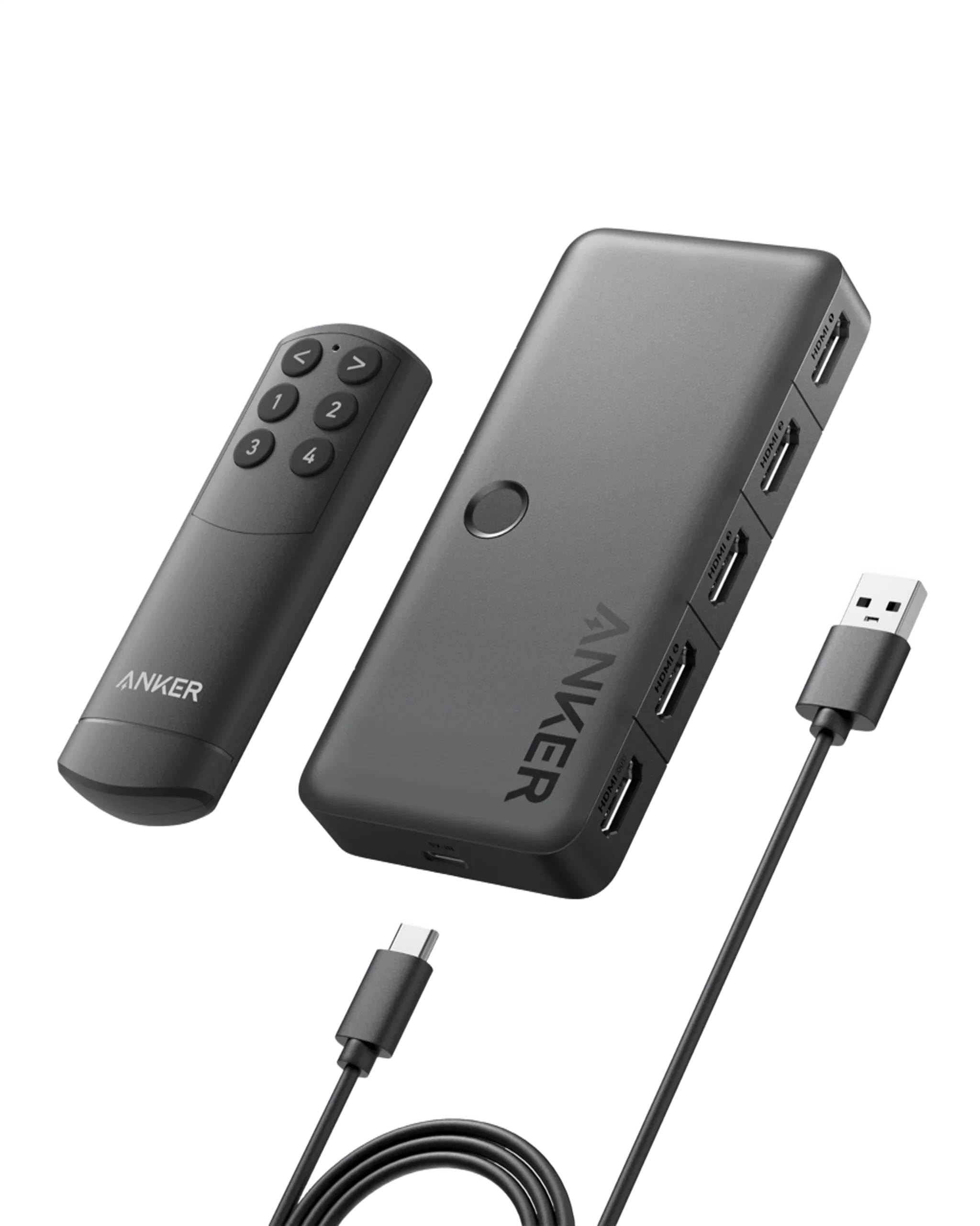 Anker HDMI Switch (4 in 1 Out, 4K HDMI) Black