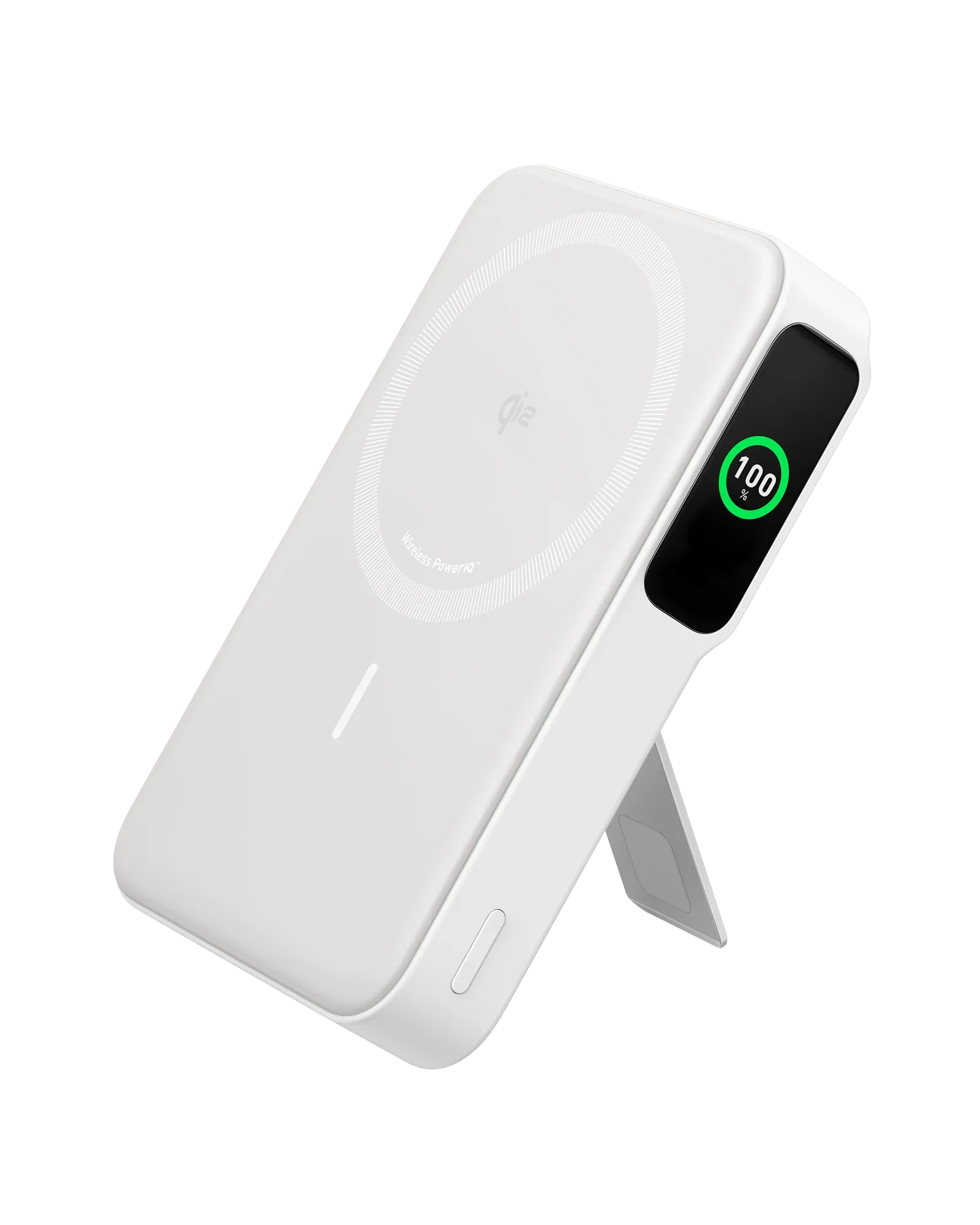 Anker MagGo Power Bank (10K, Built-in Stand & Smart Display) Shell White