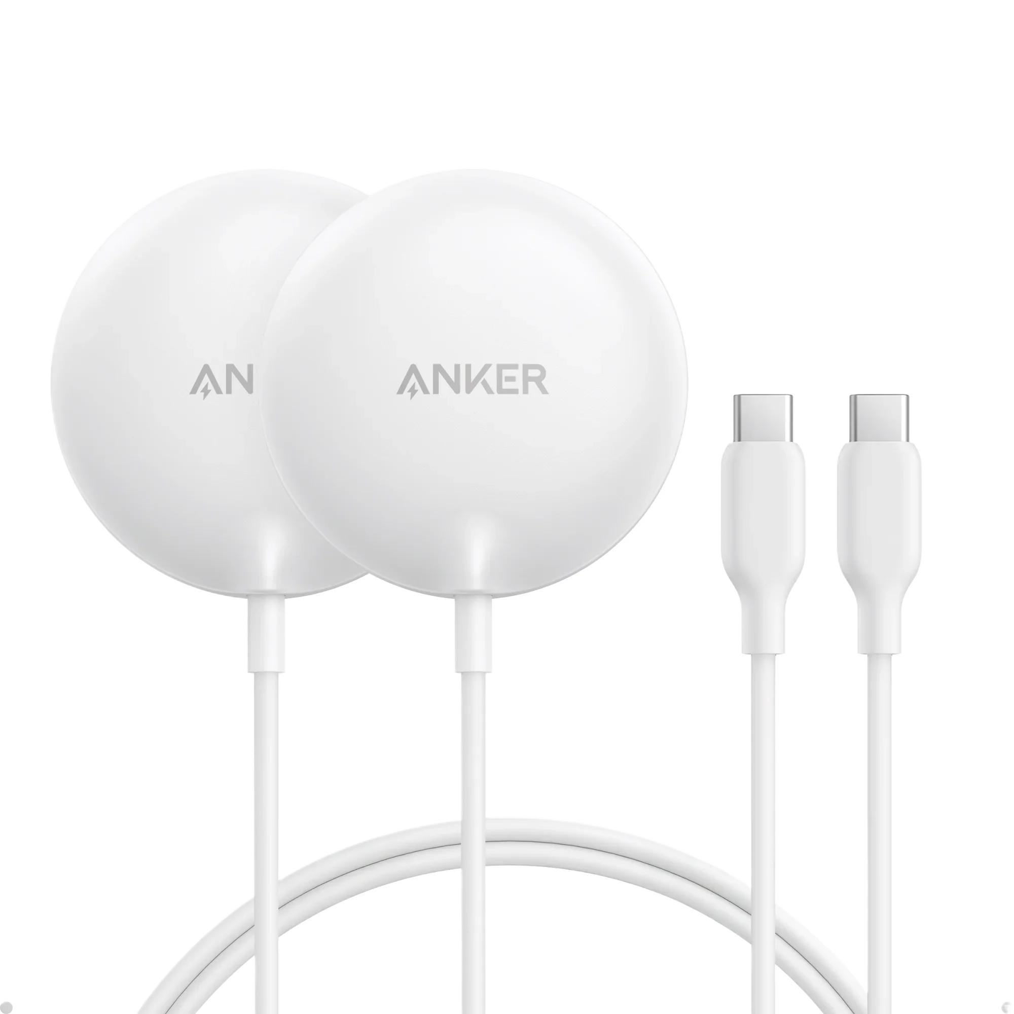 Anker Zolo Magnetic Wireless Charger (15W, 2-Pack) Shell White